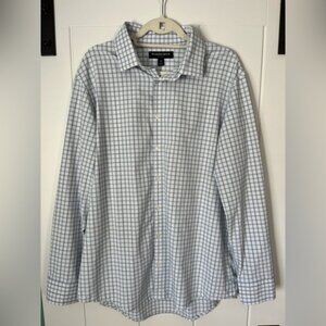Mizzen+Main Leeward Men's White and Blue Checkered Dress Shirt